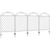 Patio Perimeter: 11.5" Metal Garden Fence 4-Pack, Decorative Rust-Resistant Border