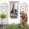 4 Pack Metal Garden Trellis 86.7" x 19.7" Rustproof Trellis for Climbing Plants Outdoor Flower Support Brown