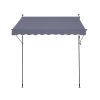 98 x 47" Patio Awning Retractable, Awning Sunshade Shelter with Manual Crank Handle, Outdoor Patio Canopy Sunsetter Deck