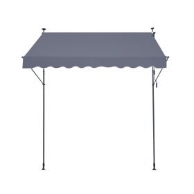 98 x 47" Patio Awning Retractable, Awning Sunshade Shelter with Manual Crank Handle, Outdoor Patio Canopy Sunsetter Deck