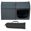 Bed Tent, Pongee Fabric, 4 Doors Breathable Dream Tent with 0.28 in Fiber Poles on Bed Privacy, Full Size Block out Light Sleeping Bed Canopy