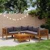 Wooden Lounge Set Dark grey