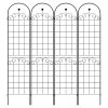 4 Pack Metal Garden Trellis for Climbing Plants Outdoor 86.7'' x 19.7'' Rustproof Plant Support Rose Trellis Netting Trellis Black
