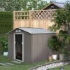 9x6 Metal Storage Shed, Tool Kit House with Foundation, 2 Sliding Door and 4 Vents, for Outdoor Backyard, Garden - Grey