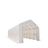 15' x 35' RV/Motorhome Storage Shelter, 17 oz PVC Fabric Cover, Front Roll-Up Door, Enclosed Rear Wall, 3-Layer Galvanized Steel Frame