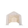 15' x 35' RV/Motorhome Storage Shelter, 17 oz PVC Fabric Cover, Front Roll-Up Door, Enclosed Rear Wall, 3-Layer Galvanized Steel Frame