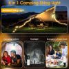 4 In 1 Rechargeable Camping String Light IP44 Waterproof Camping Lantern with 33Ft String Light 7 Light Modes Emergency Power Bank Carry Bag for Indoo