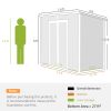 8' x 4' Plastic Outdoor Storage Shed with Floor, Window, Lockable Doors and Vents for Backyard Patio Lawn, Gray