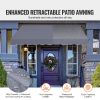 98 x 47" Patio Awning Retractable, Awning Sunshade Shelter with Manual Crank Handle, Outdoor Patio Canopy Sunsetter Deck