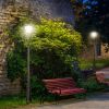 Solar Post Light 94.5" Outdoor Vintage Street Lamp Solar Powered for Garden Pathway Driveway Black