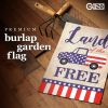 Garden Flag Land of the Free American Truck 12x18 Inch Printed Burlap Polyester Patriotic Decoration