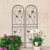 4 Pack Metal Garden Trellis 71" x 19.7" Rustproof Trellis for Climbing Plants Outdoor Flower Support Dragonfly Deco Black