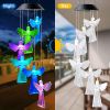 1pc Solar Powered Wind Chimes With Led Light Home Decoration Garden Decoration Angel Pattern Decoration