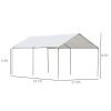 10'x 20' Heavy Duty Carport Car Canopy with Water UV Protection and Simple Open Design, Gray