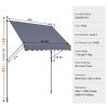 98 x 47" Patio Awning Retractable, Awning Sunshade Shelter with Manual Crank Handle, Outdoor Patio Canopy Sunsetter Deck