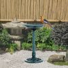 28" Resin Fleur De Lis Bird Bath, Time-Worn Finish - Garden Ornamental Decor