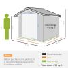 9x6 Metal Storage Shed, Tool Kit House with Foundation, 2 Sliding Door and 4 Vents, for Outdoor Backyard, Garden - Grey