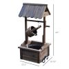Rustic Wishing Well Fountain for Outdoor Garden Accent Decorative