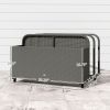 PE Rattan Pool Float Storage Organizer with Wheels, Mixed Gray