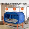 Bed Tent, Pongee Fabric, 2 Doors Breathable Dream Tent with 0.33 in Fiber Poles on Bed Privacy, Full Size Block out Light Sleeping Bed Canopy