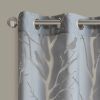 Grommet Top Sheer Bird on Branches Burnout Window Curtain(Only 1 Pc Panel)