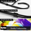 Combo Pack Garden Flag Stand Black 36x16 Inch & Garden Flag Happy Easter Carrots Colorful Eggs with Bunny in Basket 12x18 Inch
