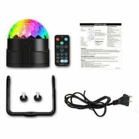 Disco Party Lights Strobe LED DJ Ball Sound Activated Bulb Dance Lamp Decoration (Color: black)